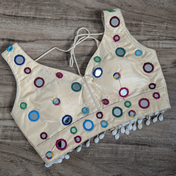 Readymade real mirror Stitched Blouse | Navratri | Lehenga - Picture 1 of 9